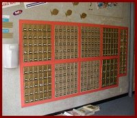 Mailboxes (West wall)